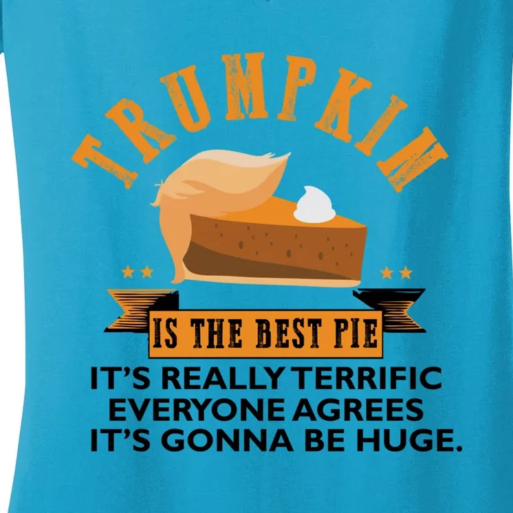 Trumpkin Pie Funny Trump Thanksgiving Gift For Gift Women's V-Neck T-Shirt