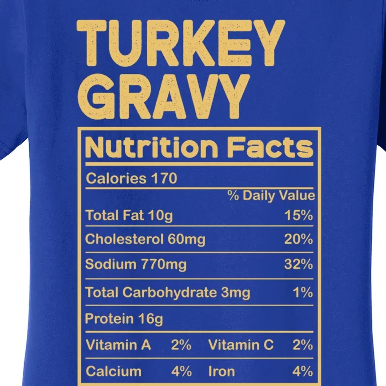 Thanksgiving Pjs For Family Turkey Gravy Nutrition Facts Cute Gift Women's T-Shirt