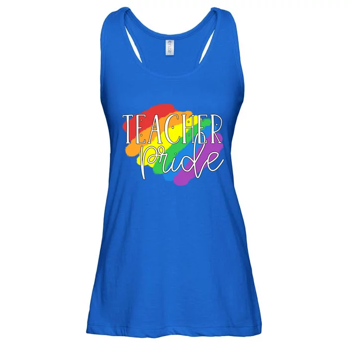 Teacher Pride Gay Lgbtq Rainbow Flag Gift Lesbian Great Gift Ladies Essential Flowy Tank