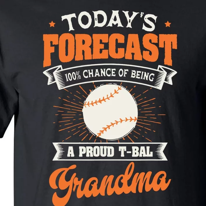 TeeBall Proud Grandma Teeball Player Sport Grandparents Day Tall T-Shirt