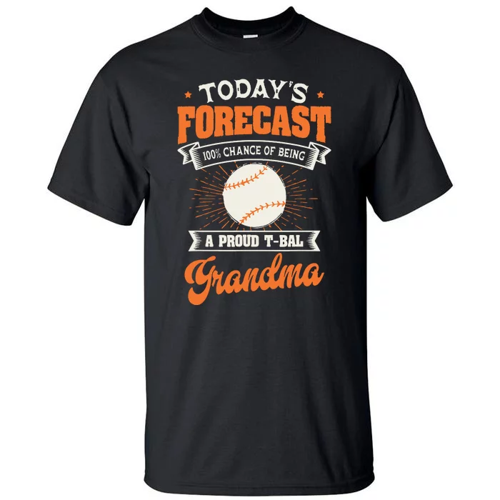 TeeBall Proud Grandma Teeball Player Sport Grandparents Day Tall T-Shirt