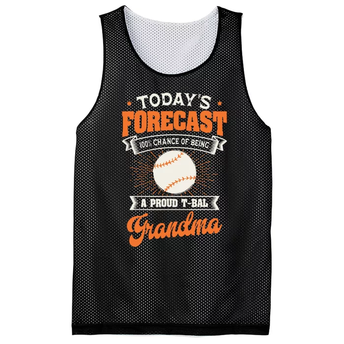 TeeBall Proud Grandma Teeball Player Sport Grandparents Day Mesh Reversible Basketball Jersey Tank