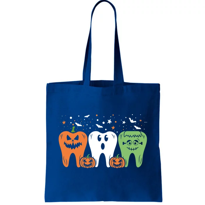 Teeth Pumpkin Ghost Monster Dental Halloween Dentist Costume Gift Tote Bag