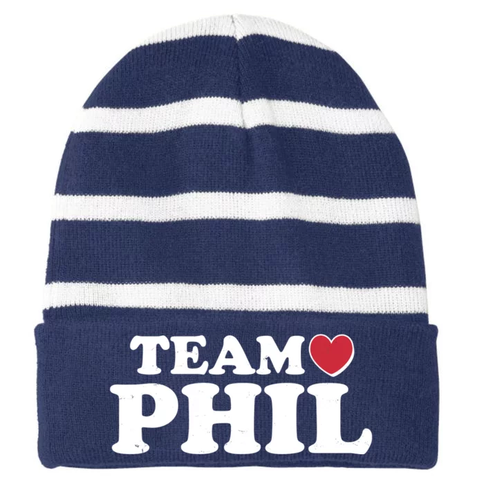 Team Phil Groundhog Day Striped Beanie with Solid Band