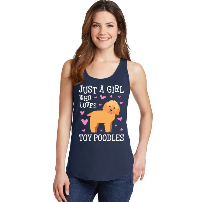 Toy Poodle Gift For Girls Women Just Girl Loves Toy Poodles Ladies Essential Tank