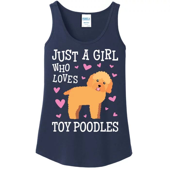 Toy Poodle Gift For Girls Women Just Girl Loves Toy Poodles Ladies Essential Tank