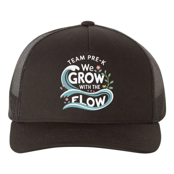 Team Prek Grow With The Flow With Playful Waves And Plants Yupoong Adult 5-Panel Trucker Hat