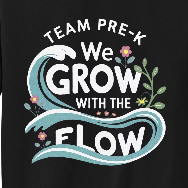 Team Prek Grow With The Flow With Playful Waves And Plants Sweatshirt