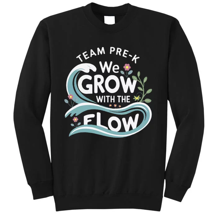 Team Prek Grow With The Flow With Playful Waves And Plants Sweatshirt