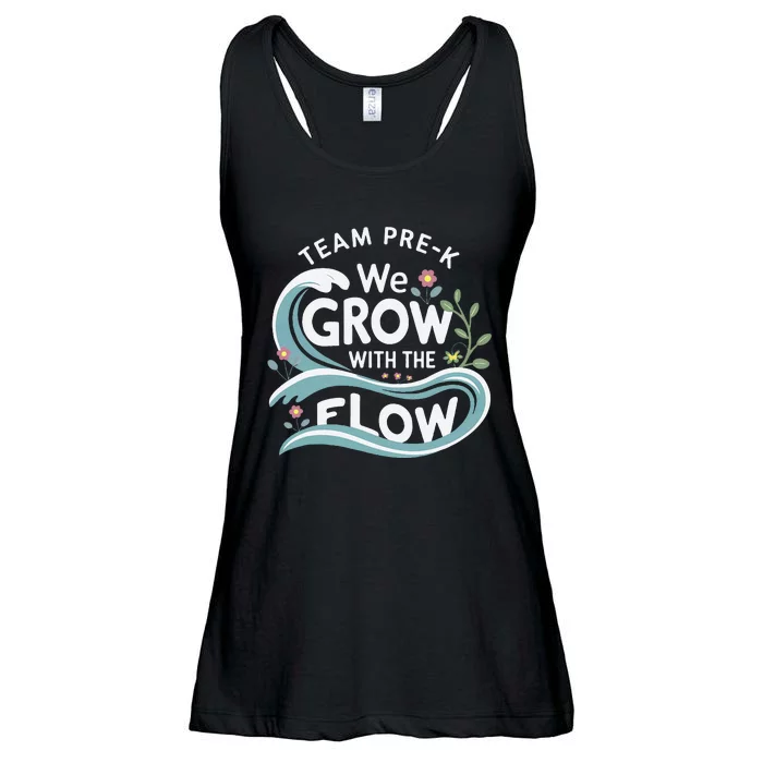 Team Prek Grow With The Flow With Playful Waves And Plants Ladies Essential Flowy Tank