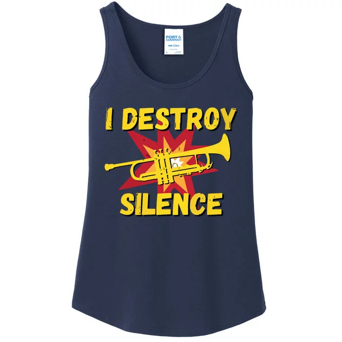 Trumpet Player Gifts Funny I Destroy Silence Trumpet Ladies Essential Tank