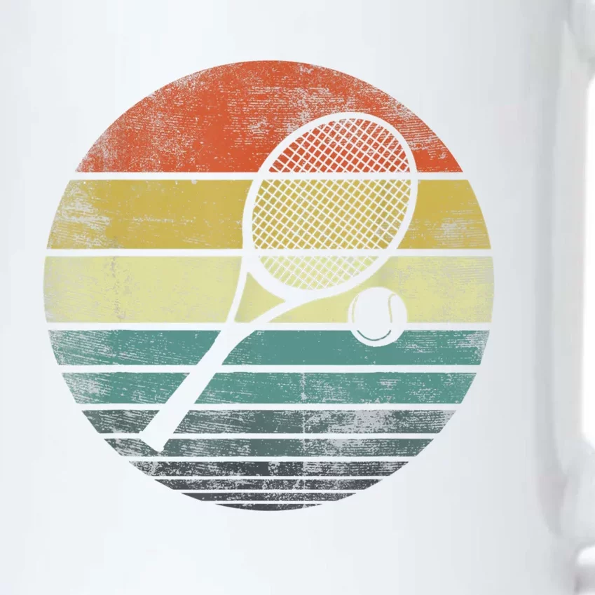 Tennis Player Gifts Retro Sunset Tennis Racquet &Amp; Ball Coach T Black Color Changing Mug