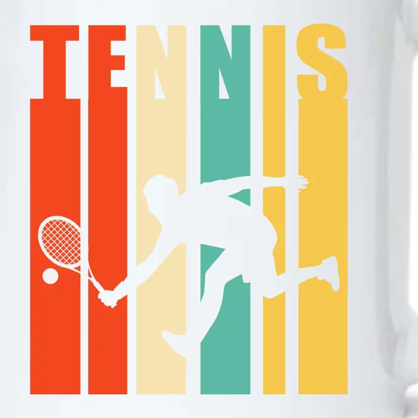 Tennis Player Gifts Retro Sunset Tennis Racquet & Ball Coach Black Color Changing Mug