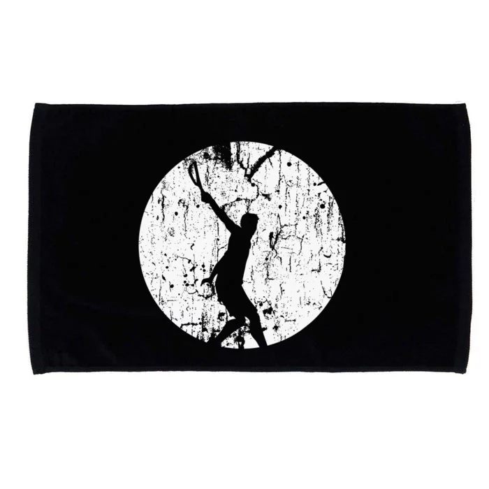 Tennis Player Gifts Retro Sunset Tennis Racquet Ball Coach Microfiber Hand Towel