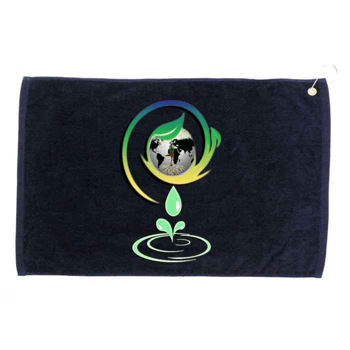 Tree Planting Graphic World Save Our Environt And Planet Gift Grommeted Golf Towel