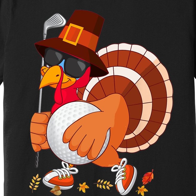 Turkey Playing Golf Thanksgiving Turkey Golf Premium T-Shirt