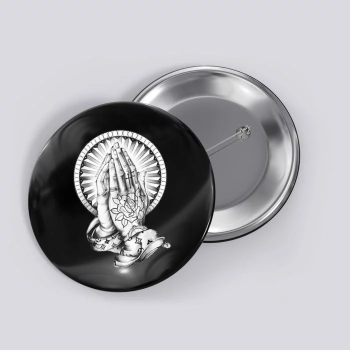 Tattoo Praying Hands Button