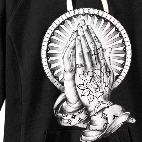 Tattoo Praying Hands Women's Fleece Hoodie