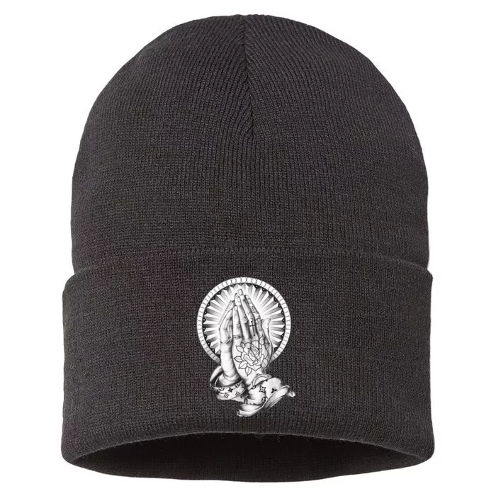 Tattoo Praying Hands Sustainable Knit Beanie