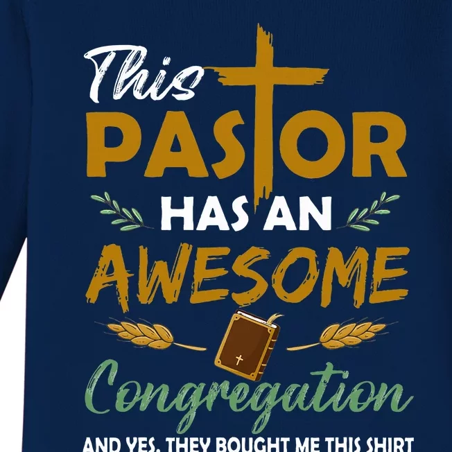 This Pastor Has An Awesome Congregation Preacher Religion Baby Long Sleeve Bodysuit