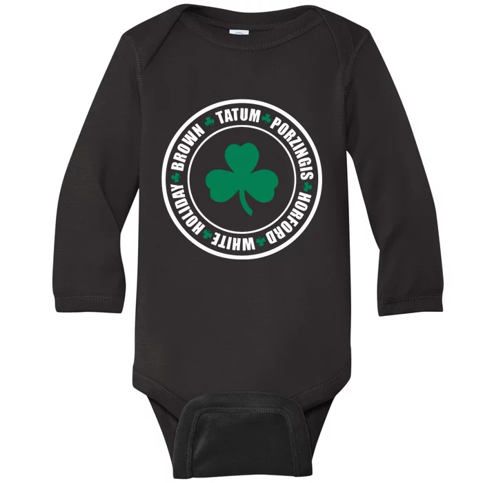 Tatum Porzingis Horford White Holiday Brown Baby Long Sleeve Bodysuit