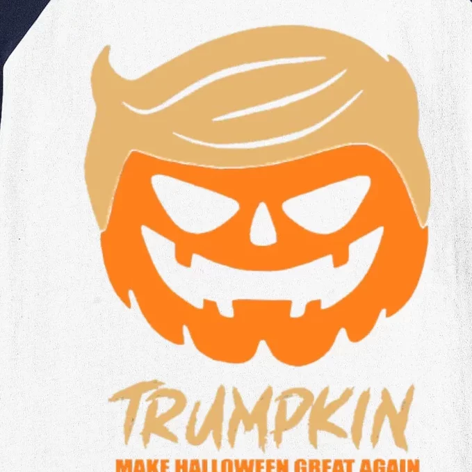 Trumpkin Pumpkin Halloween Donald Trump Make Halloween Great Again Baseball Sleeve Shirt