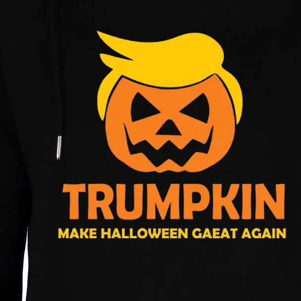 Trumpkin Pumpkin Halloween Donald Trump Make Halloween Great Again Womens Funnel Neck Pullover Hood