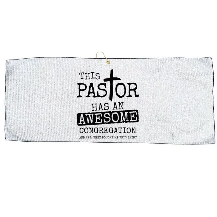 This Pastor Has An Awesome Congregation Large Microfiber Waffle Golf Towel