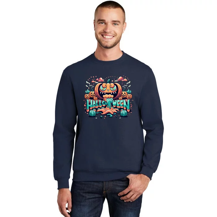 Trippy Pumpkin Halloween Tall Sweatshirt