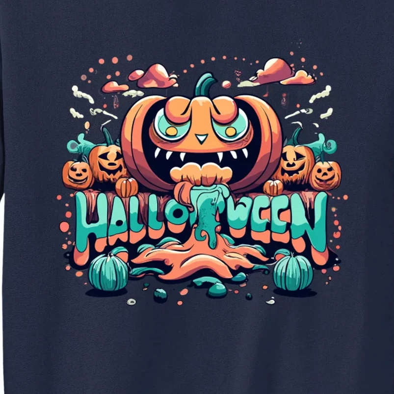 Trippy Pumpkin Halloween Tall Sweatshirt