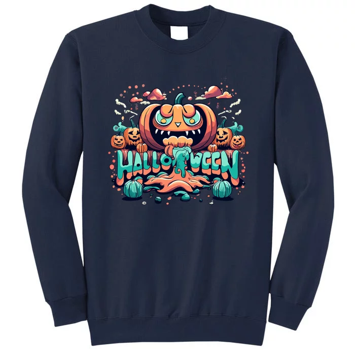 Trippy Pumpkin Halloween Tall Sweatshirt