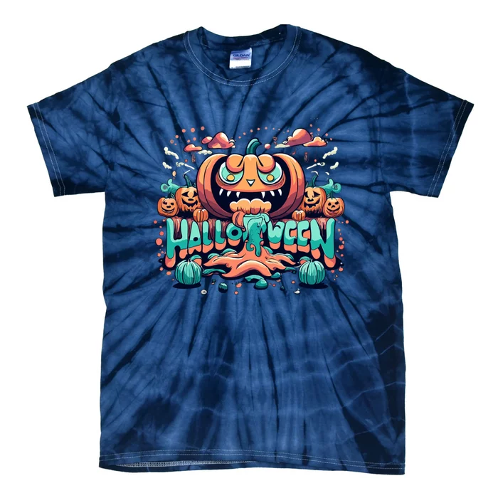 Trippy Pumpkin Halloween Tie-Dye T-Shirt