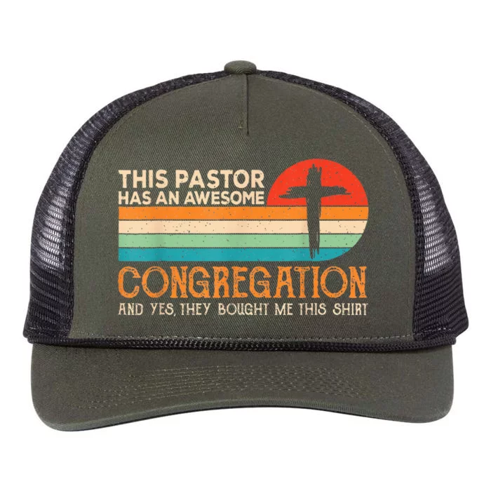 This Pastor Has An Awesome Congregation Preacher Vintage Retro Rope Trucker Hat Cap