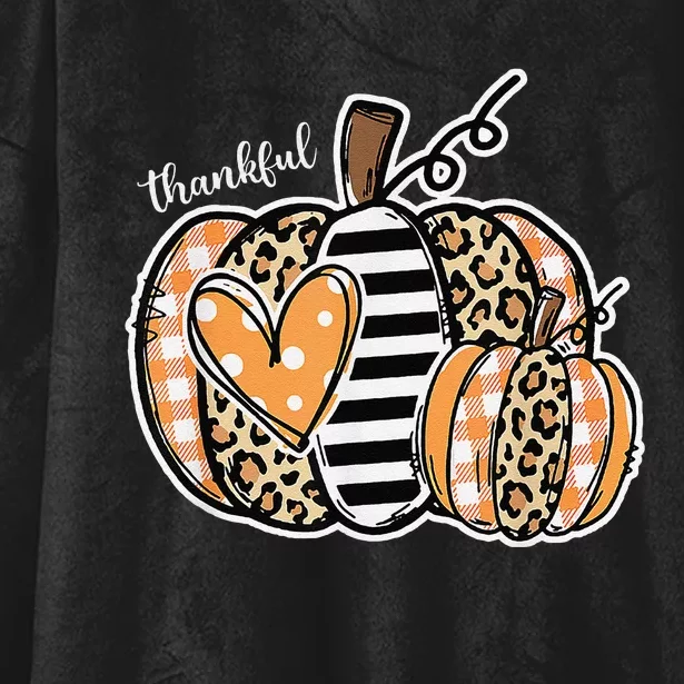 Thankful Pumpkin Happy Thanksgiving Day 2024 Hooded Wearable Blanket