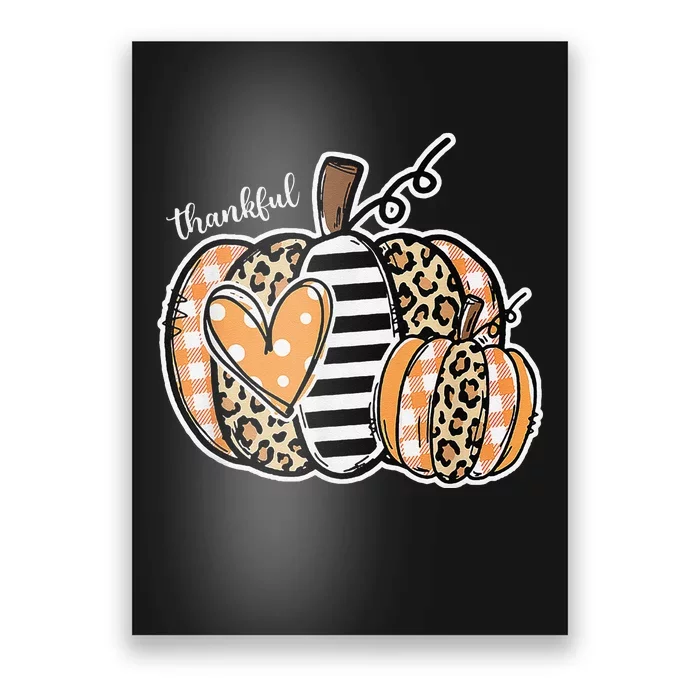 Thankful Pumpkin Happy Thanksgiving Day 2024 Poster