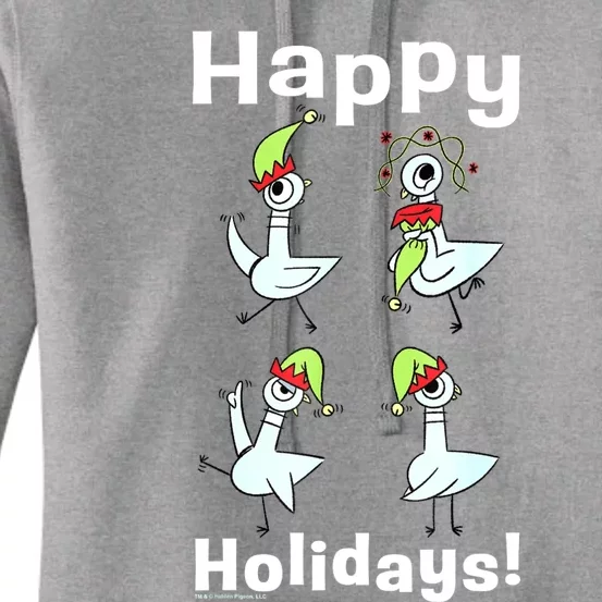 The Pigeon Happy Holidays Christmas Pigeon Women's Pullover Hoodie