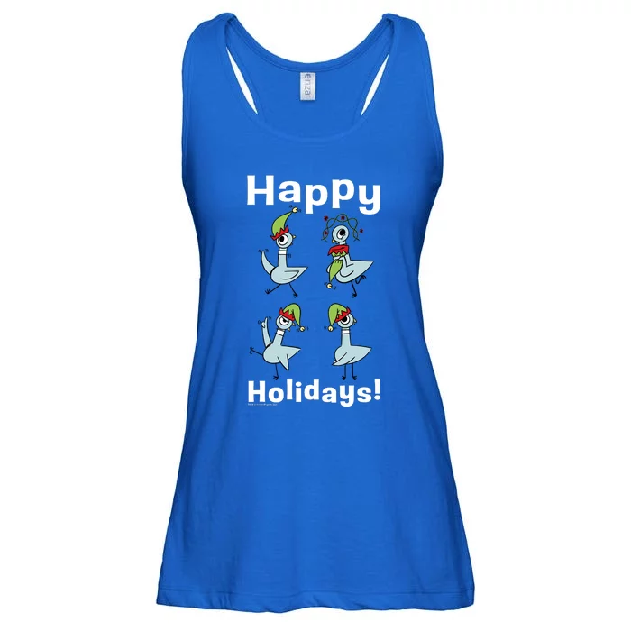 The Pigeon Happy Holidays Christmas Pigeon Ladies Essential Flowy Tank