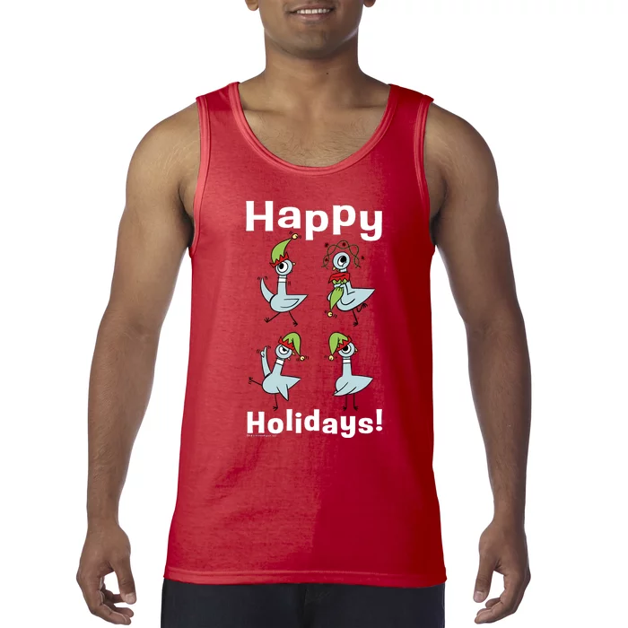 The Pigeon Happy Holidays Christmas Pigeon Tank Top