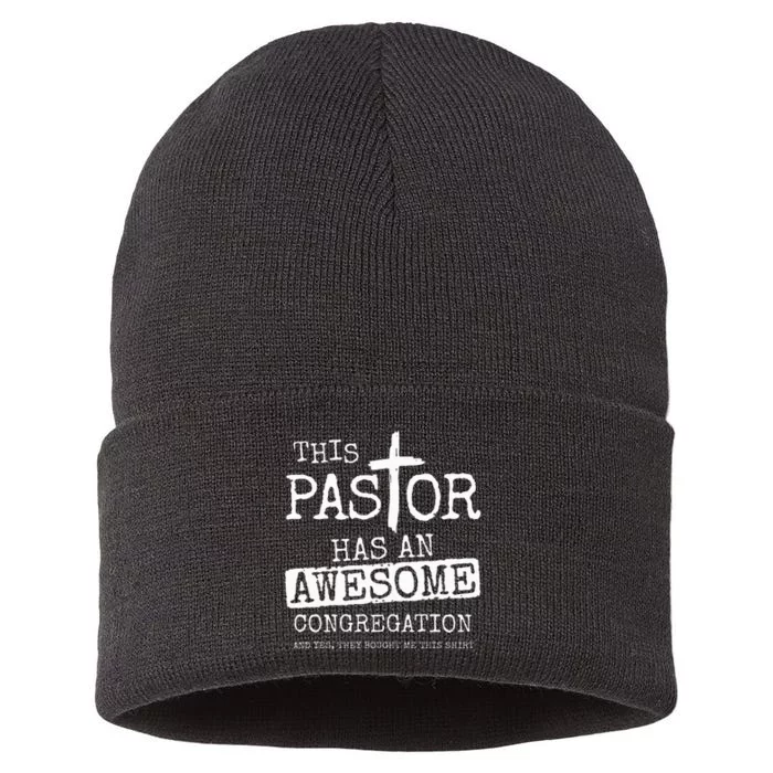 This Pastor Has An Awesome Congregation Church Christian Sustainable Knit Beanie