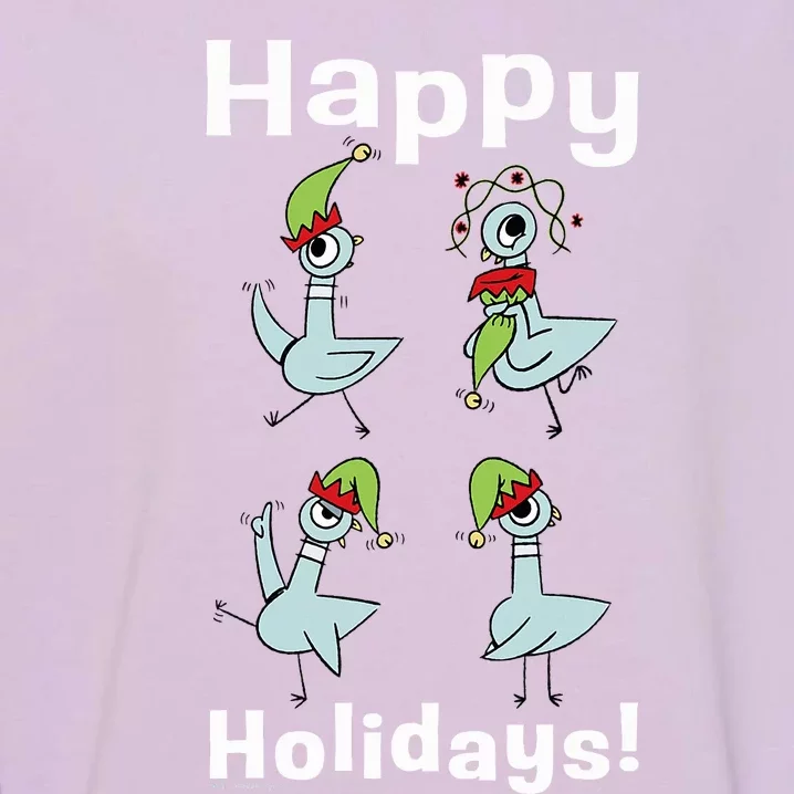 The Pigeon Happy Holidays Christmas Pigeon Garment-Dyed Sweatshirt