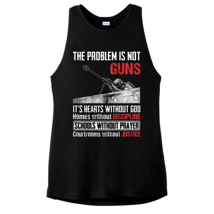 The Problem Is Not Guns ItS Hearts Without Ladies Tri-Blend Wicking Tank