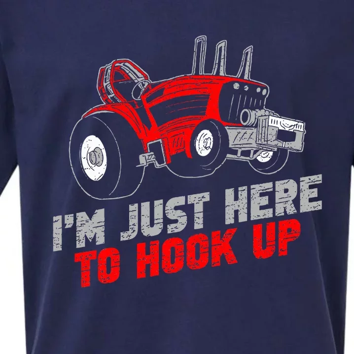 Tractor Pulling IM Just Here To Hook Up Sueded Cloud Jersey T-Shirt