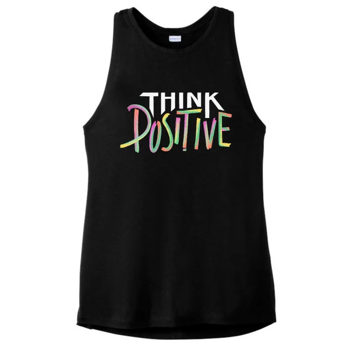 Think Positive Inspirational Ladies Tri-Blend Wicking Tank