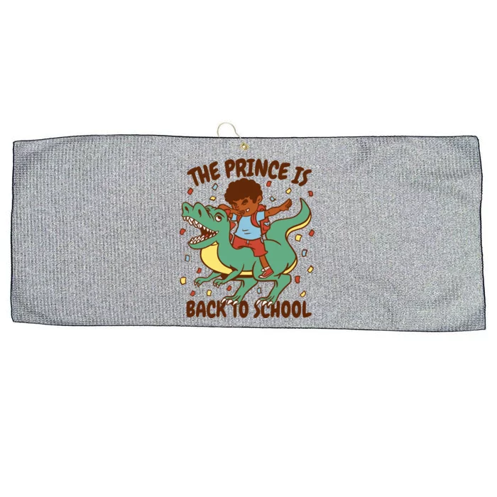 The Prince Is Back To School Dinosaur Dab Large Microfiber Waffle Golf Towel