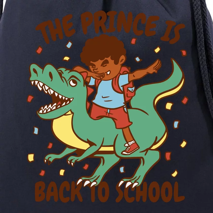 The Prince Is Back To School Dinosaur Dab Drawstring Bag