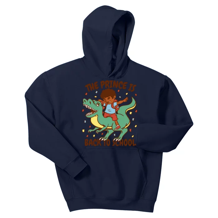 The Prince Is Back To School Dinosaur Dab Kids Hoodie