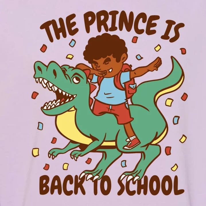 The Prince Is Back To School Dinosaur Dab Garment-Dyed Sweatshirt