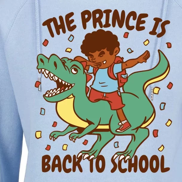 The Prince Is Back To School Dinosaur Dab Womens Funnel Neck Pullover Hood