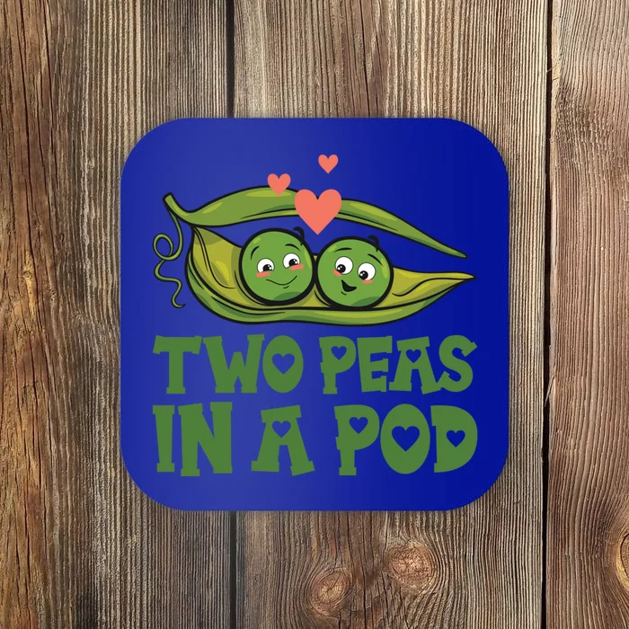 Two Peas In A Pod Valentines Day In Love Vegan Vegetables Gift Coaster