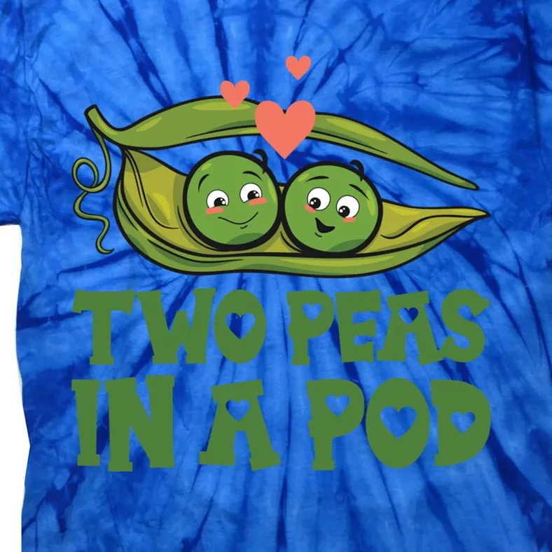 Two Peas In A Pod Valentines Day In Love Vegan Vegetables Gift Tie-Dye T-Shirt